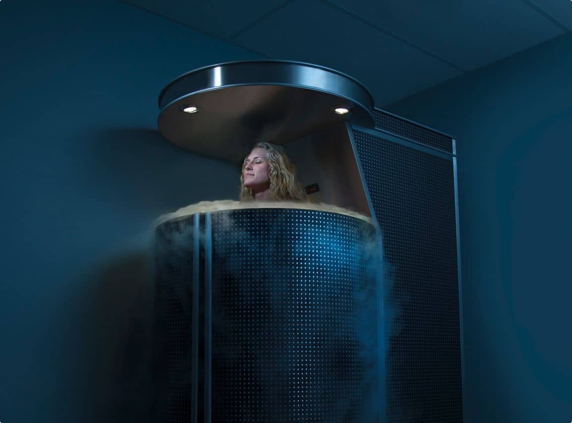 Woman in Cryotherapy Chamber